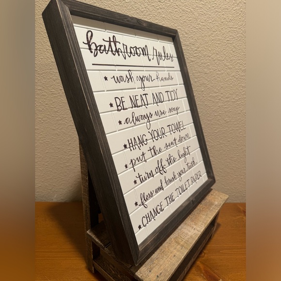 Bathroom Rules Sign Primitives By Kathy, Wash Your Hands Bathroom Wall Decor - Picture 4 of 9